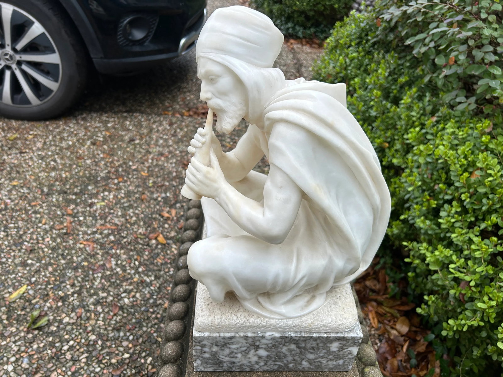 19th Century Italian Arabesque Style Carrara Marble Sculpture Signed Pugi - 9