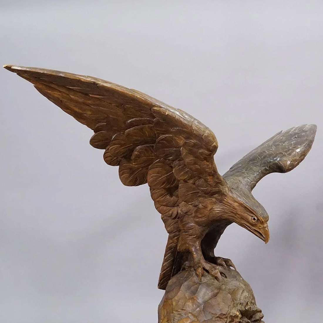 Large Hand-Carved Statue of an Eagle, Black Forest Ca. 1900 - 4