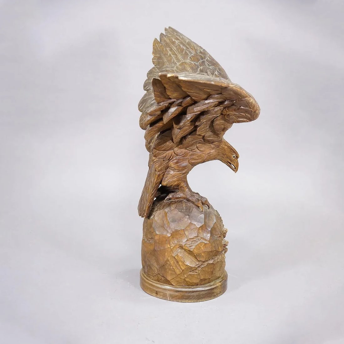 Large Hand-Carved Statue of an Eagle, Black Forest Ca. 1900 - 6
