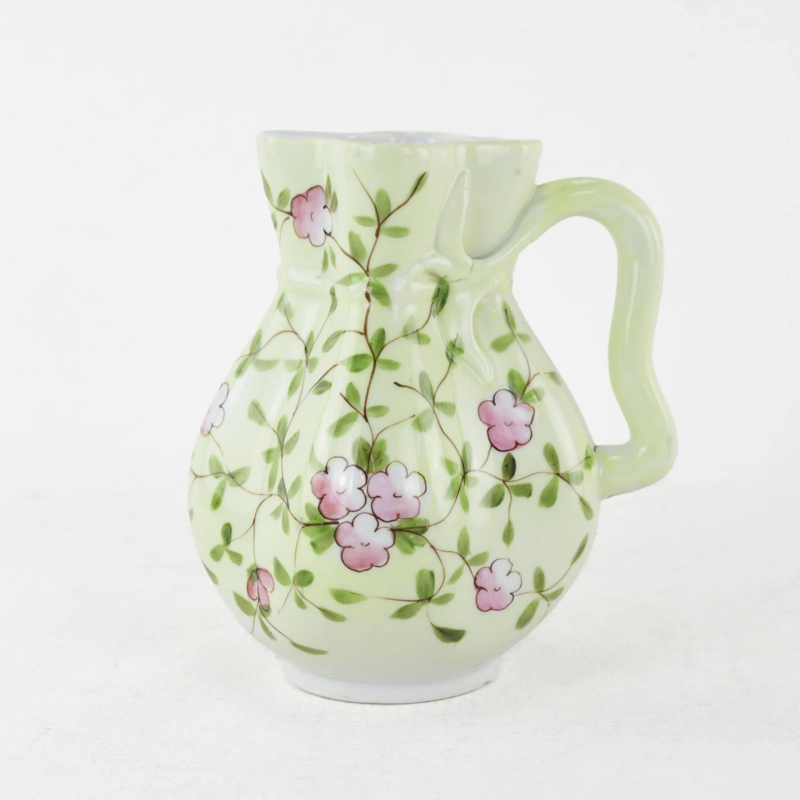 Vintage Hand-Painted Porcelain Pitcher & Plates Set With Floral Design - 3