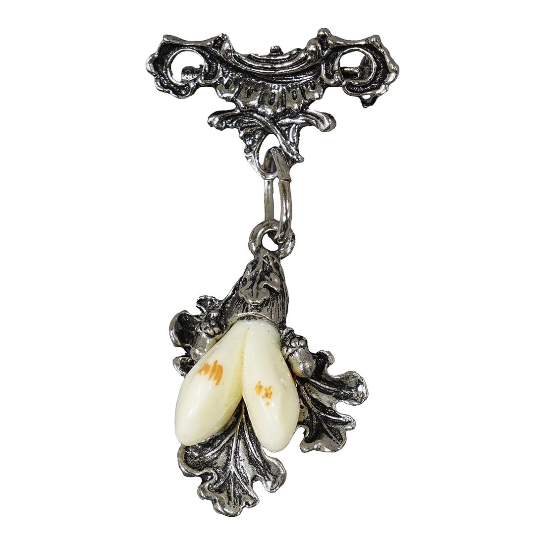 Vintage Bavarian Traditional Folksy Jewelry Pin With Hunting Pendant: Vintage Bavarian Traditional Folksy Jewelry Pin with Hunting Pendant An old Bavarian traditional costume pin. A beautiful piece of historical Bavarian folk art jewelry, a real collector's item. A