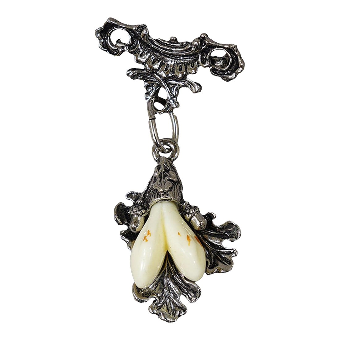 Vintage Bavarian Traditional Costume Jewelry Pin With Hunting Pendant: Vintage Bavarian Traditional Costume Jewelry Pin with Hunting Pendant An old Bavarian flksy costume pin. A beautiful piece of historical Bavarian folk art jewelry, a real collector's item. A costume