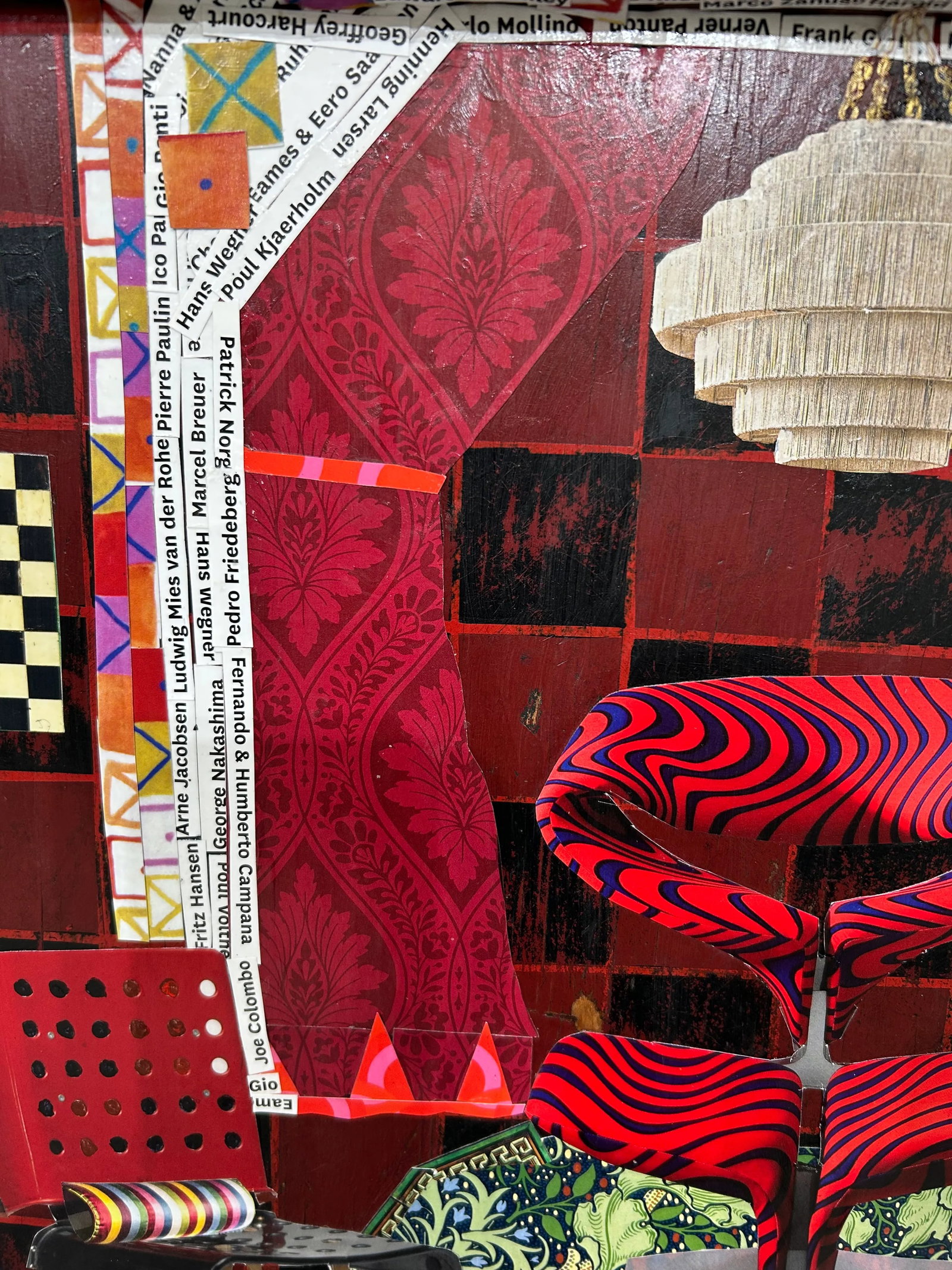 Collage on Vintage Game Board Original Art - 4