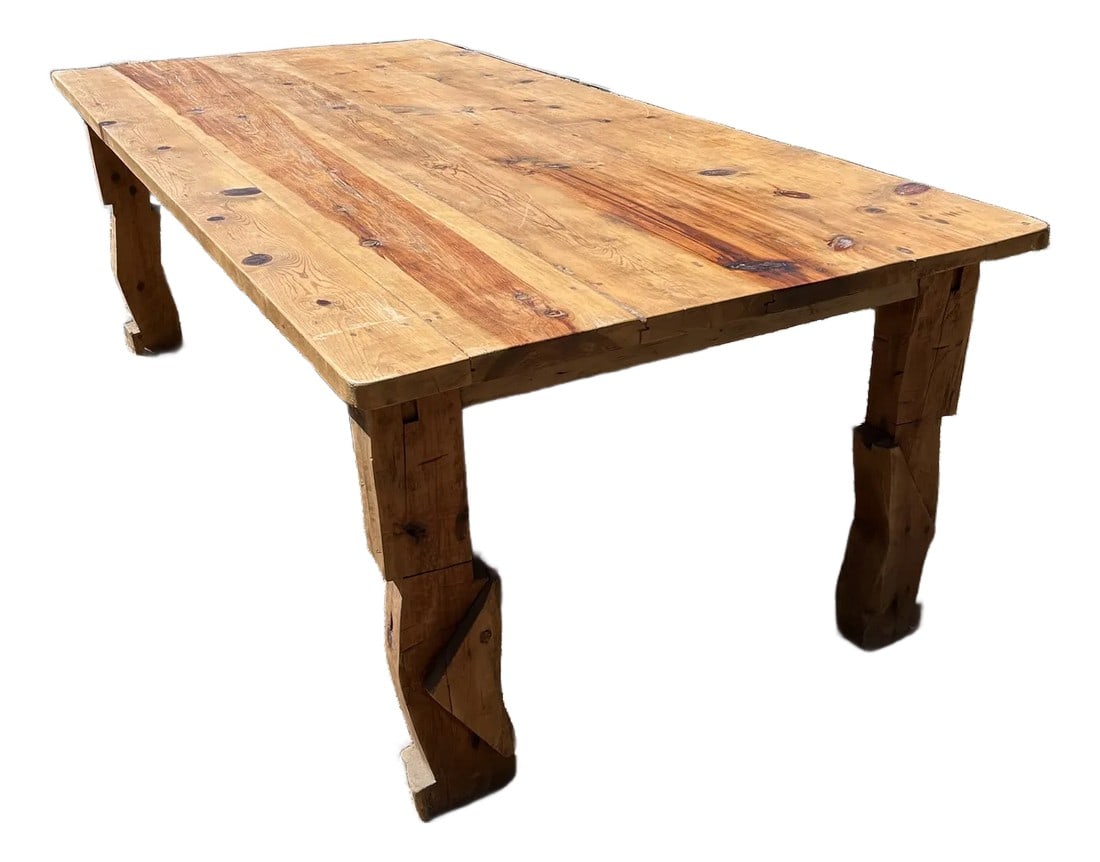 Large Hand Made Pine Farm Table (1 of 10)