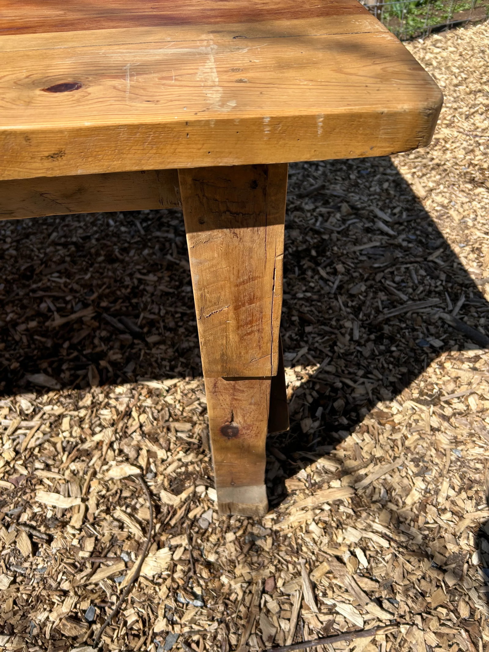 Large Hand Made Pine Farm Table - 4