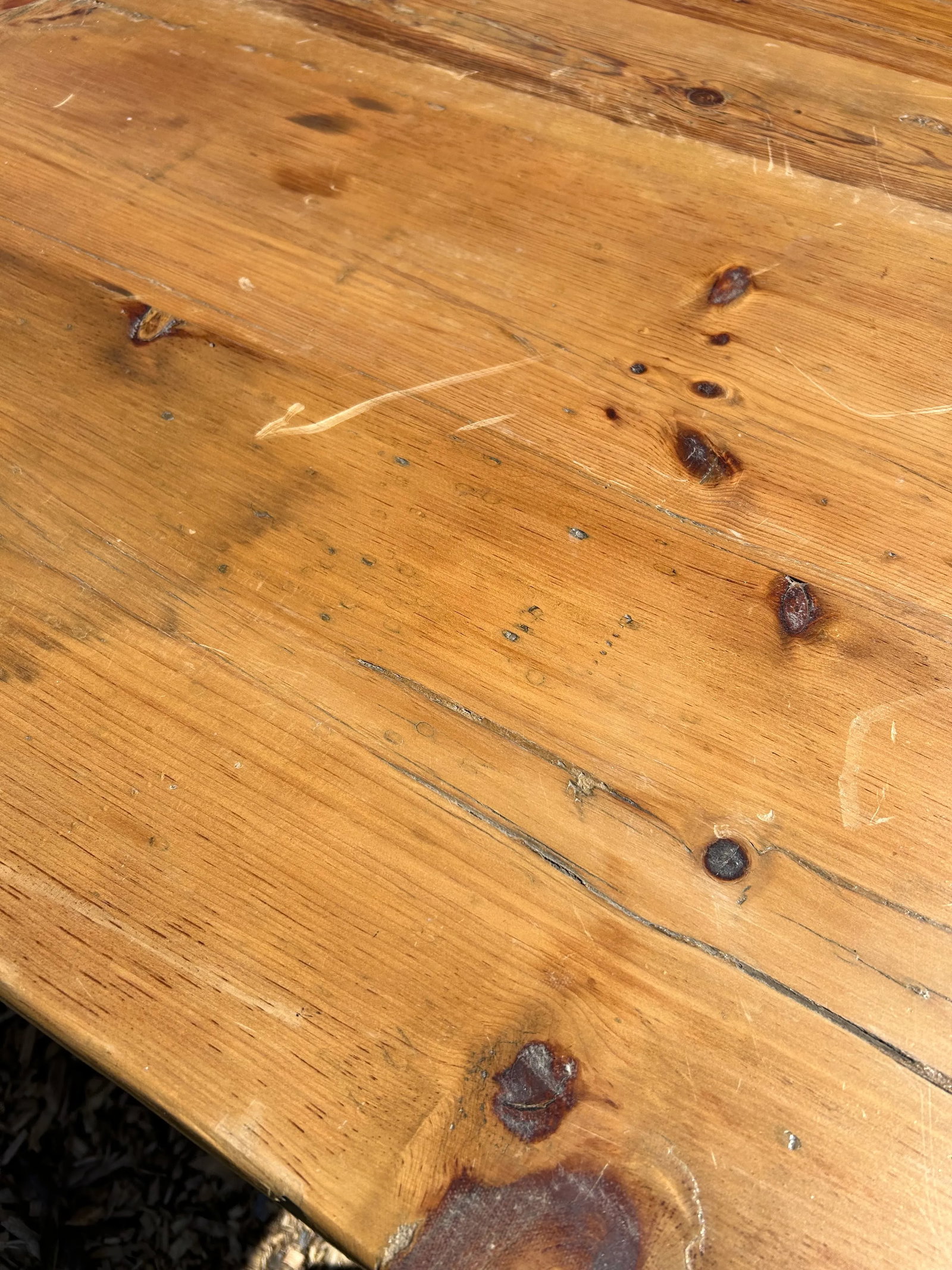 Large Hand Made Pine Farm Table - 5