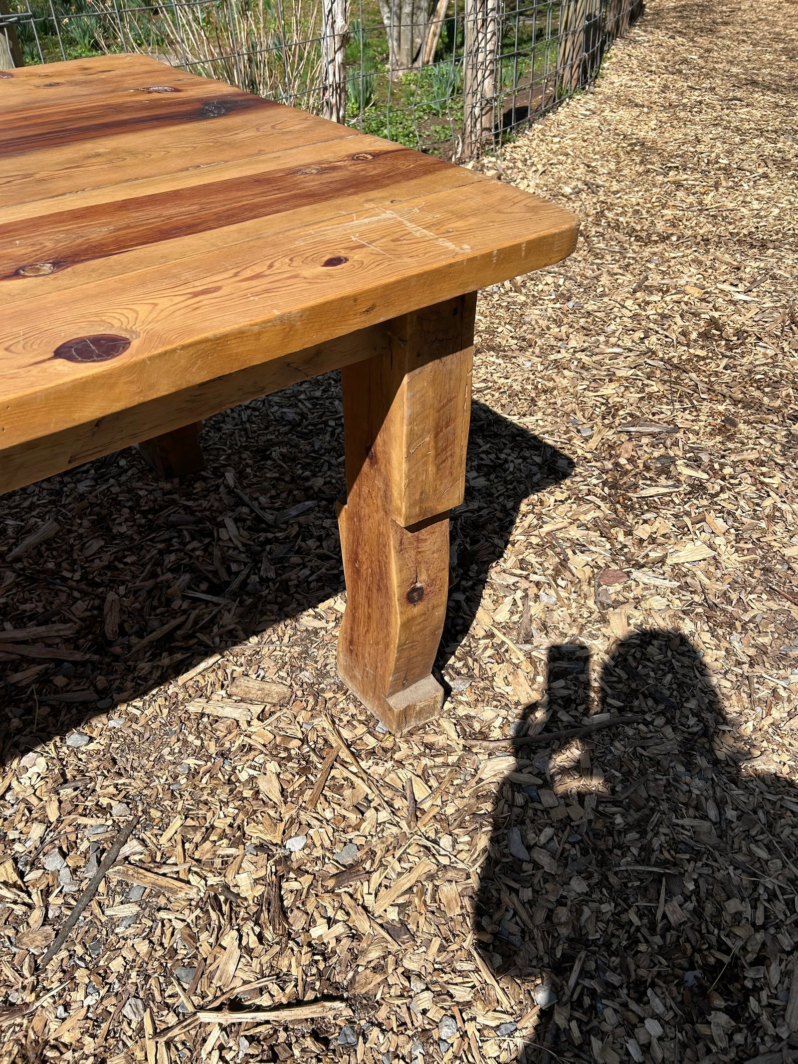 Large Hand Made Pine Farm Table - 6
