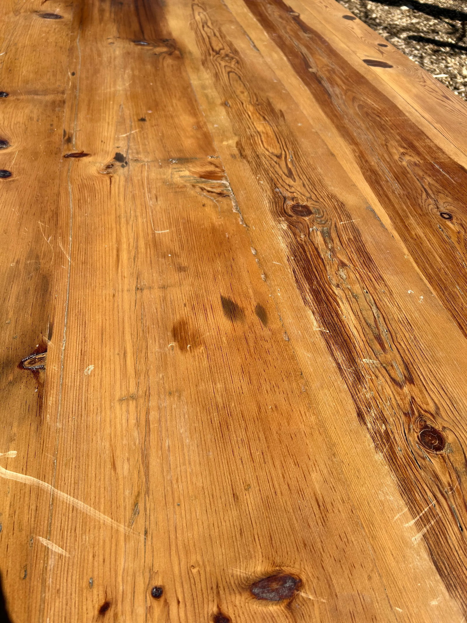 Large Hand Made Pine Farm Table - 7