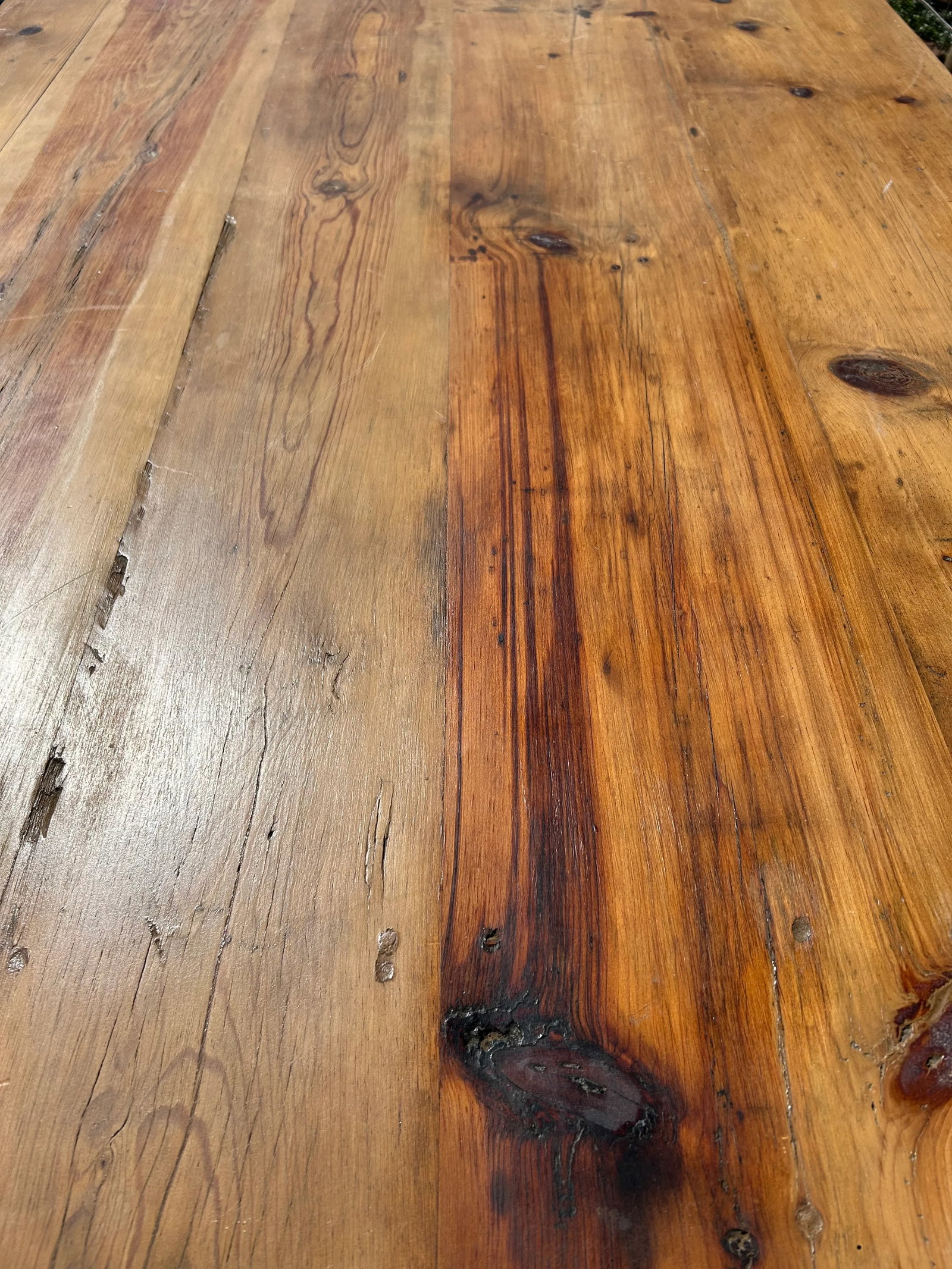 Large Hand Made Pine Farm Table - 9