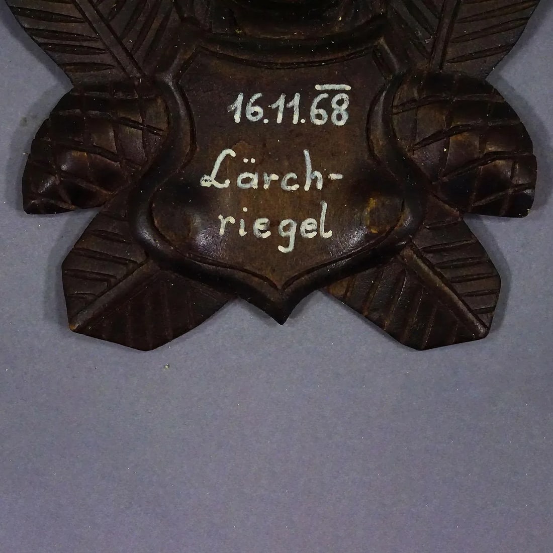 Vintage Black Forest Chamois Trophy on Carved Plaque 1968 - 7