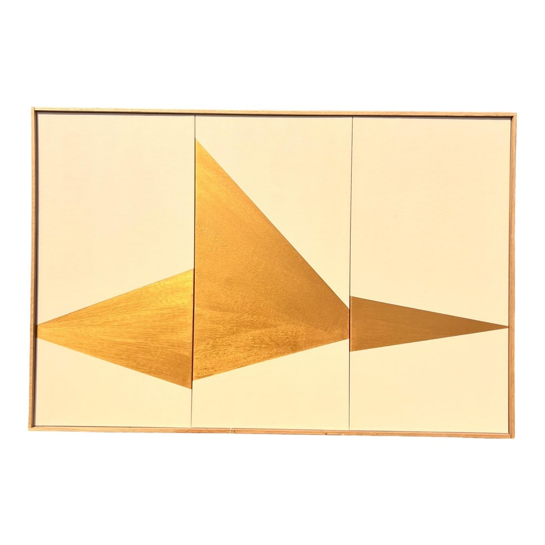 Original Painting by Jason Trotter "Formation Triptych" , Signed: An original large-scale triptych painting by Los Angeles-based artist Jason Trotter, titled "Formation Triptych,", created in 2018. This work showcases Trotter's signature hard-edge geometric style,