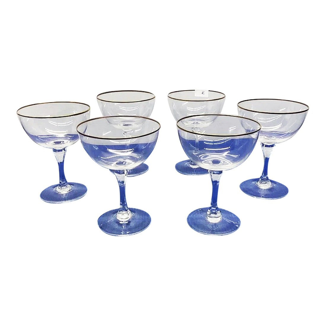 1970s Lenox Gold Mansfield Champagne Stem Glasses, Set of 6 (1 of 8)