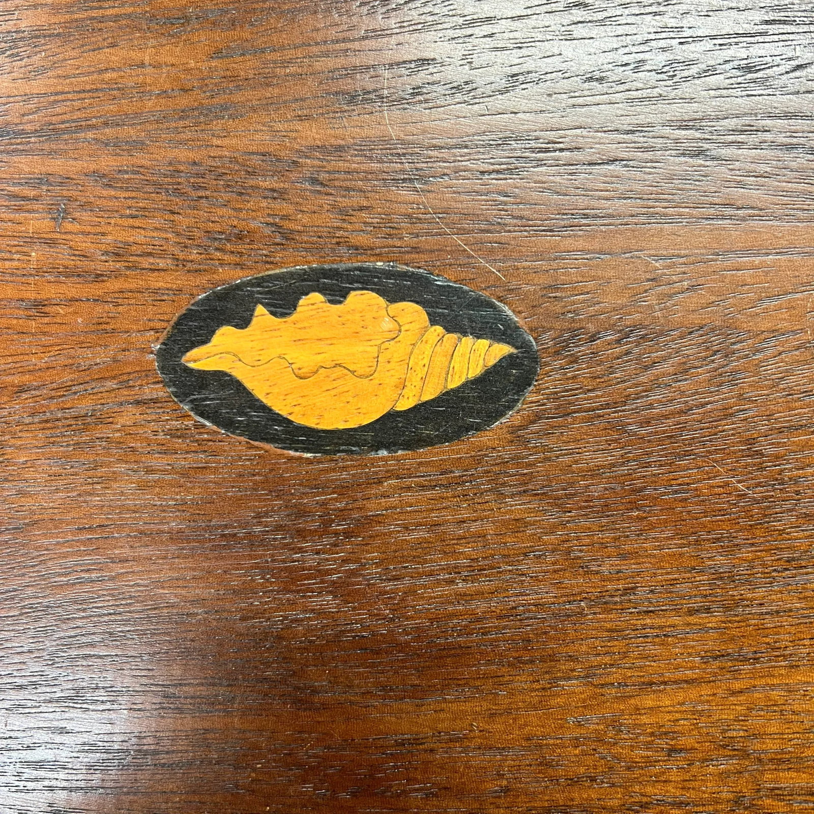 Vintage Handmade Inlaid Seashell Design Center Wood Table - 5