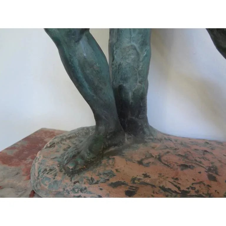 1930's French Art Deco Terracotta Sculpture, Signed Bargas - 7