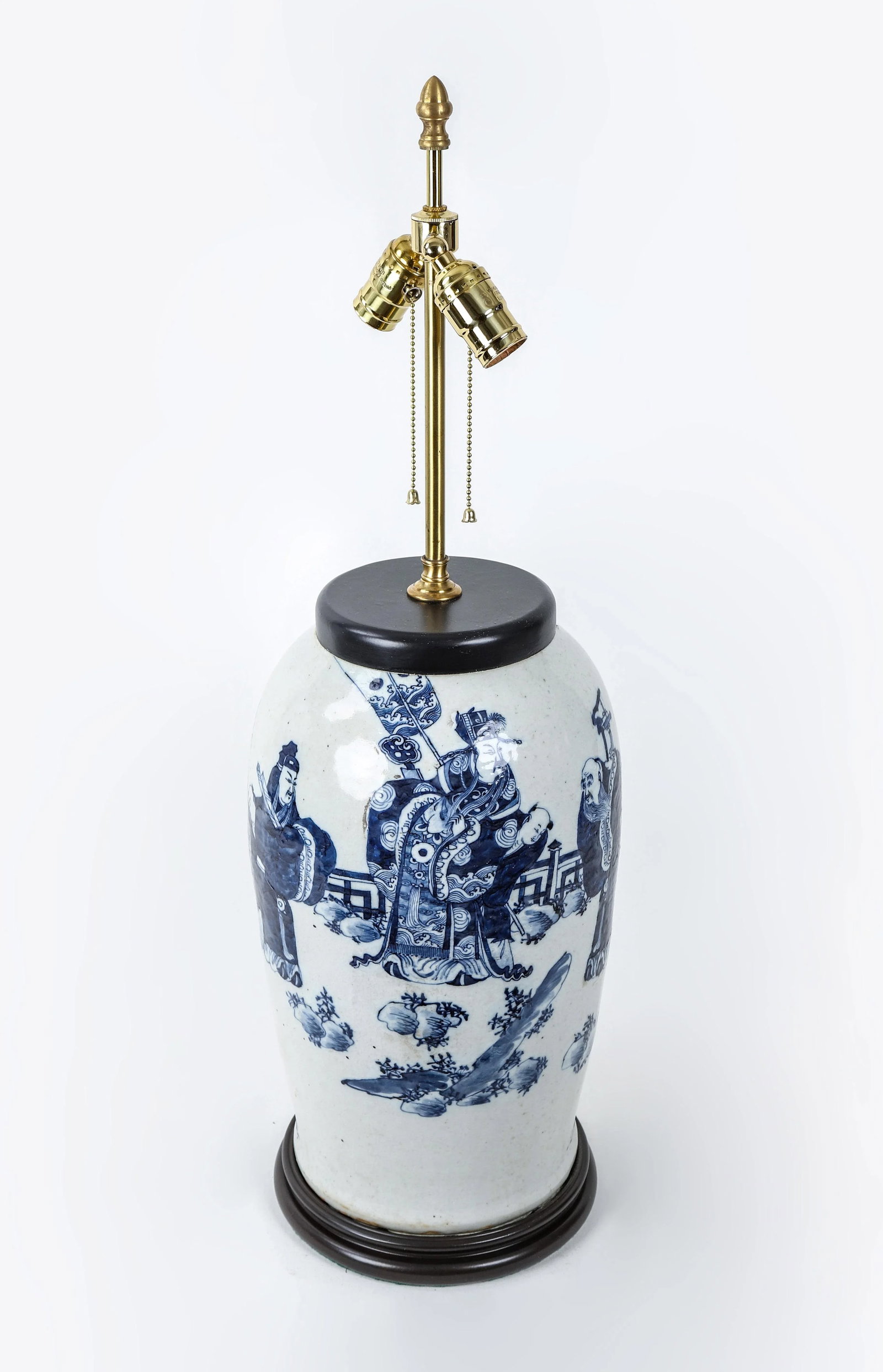 19th Century Chinese Blue and White Porcelain Vase Table Lamp - 2