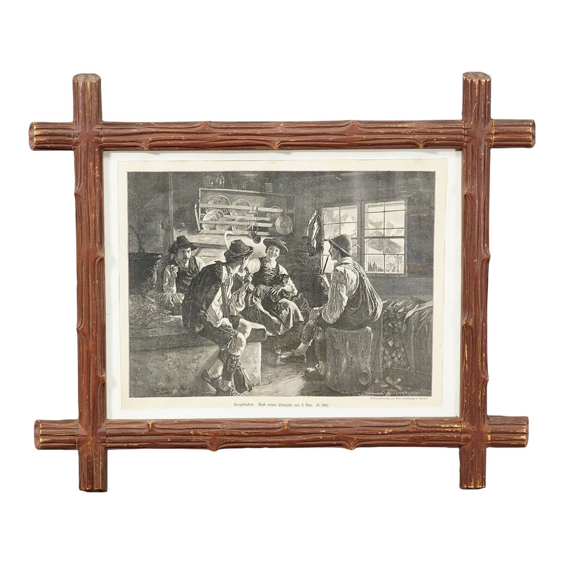 Antique Copper Engraving Print With Popular Bavarian Scene Ca. 1900 (1 of 6)