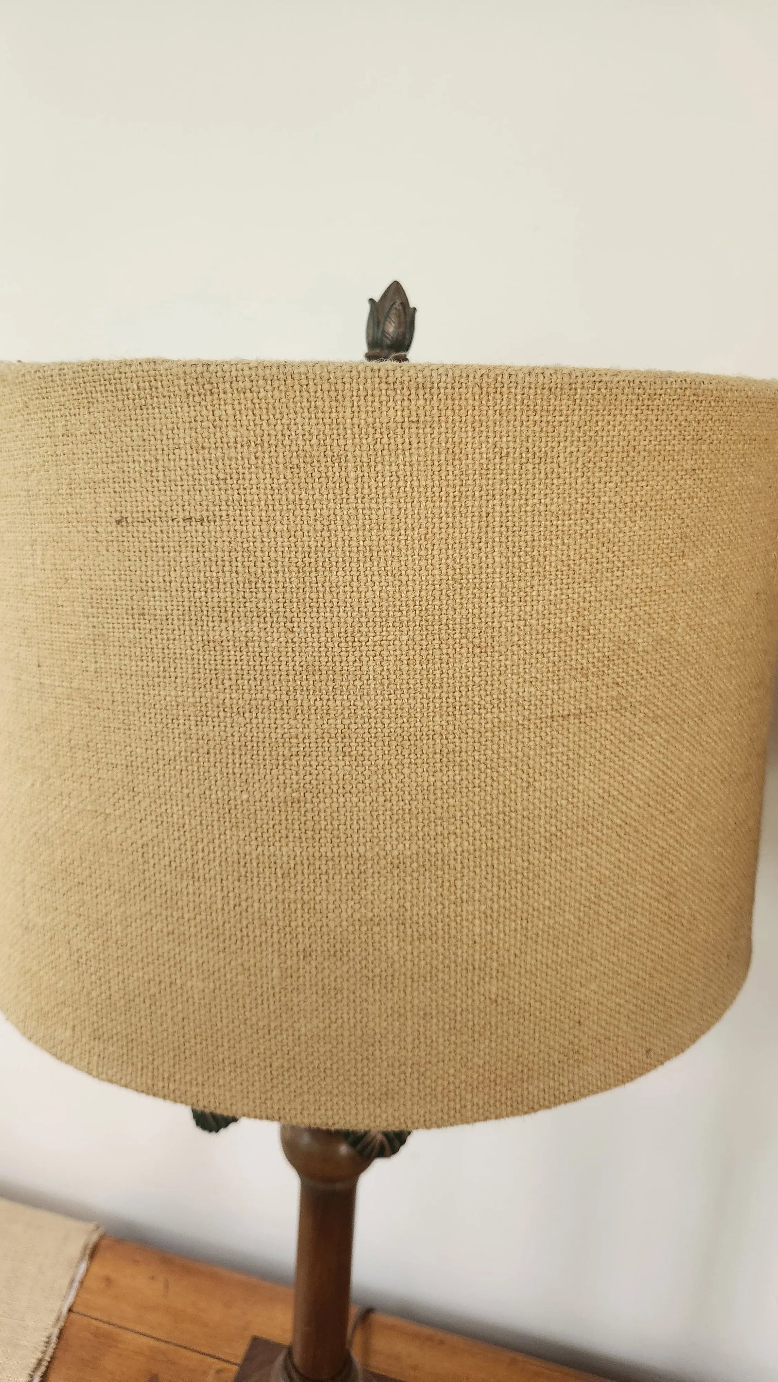 1980s Vintage Palm Leaf Table Lamps With Shades, a Pair - 10