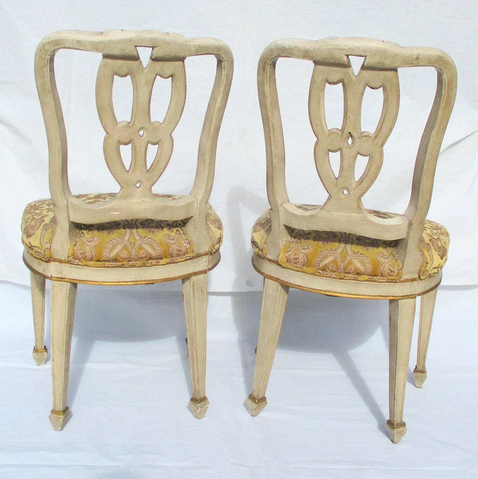 Italian Carved Spade Leg Side Chairs - a Pair of 2 - 2