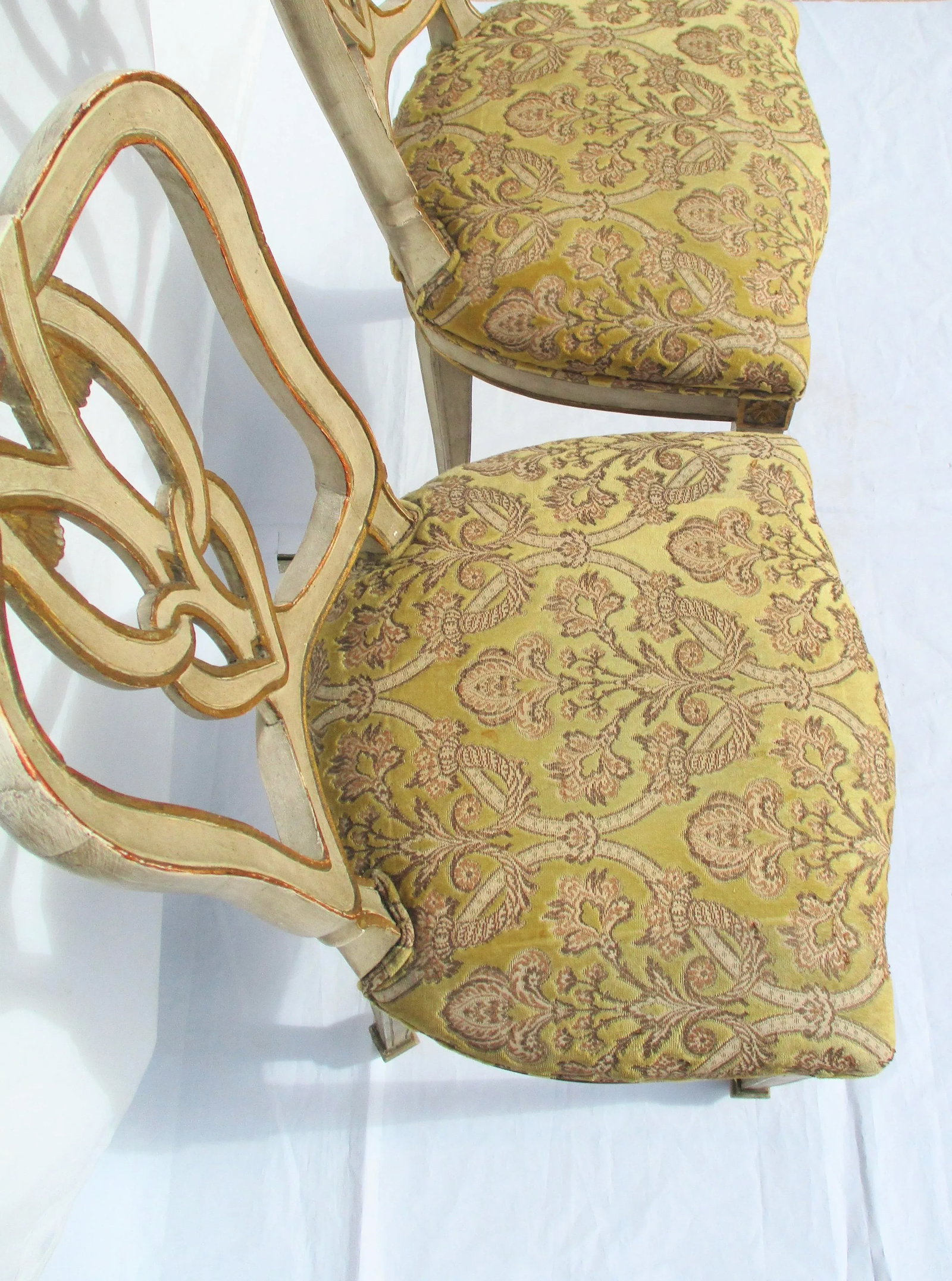 Italian Carved Spade Leg Side Chairs - a Pair of 2 - 6
