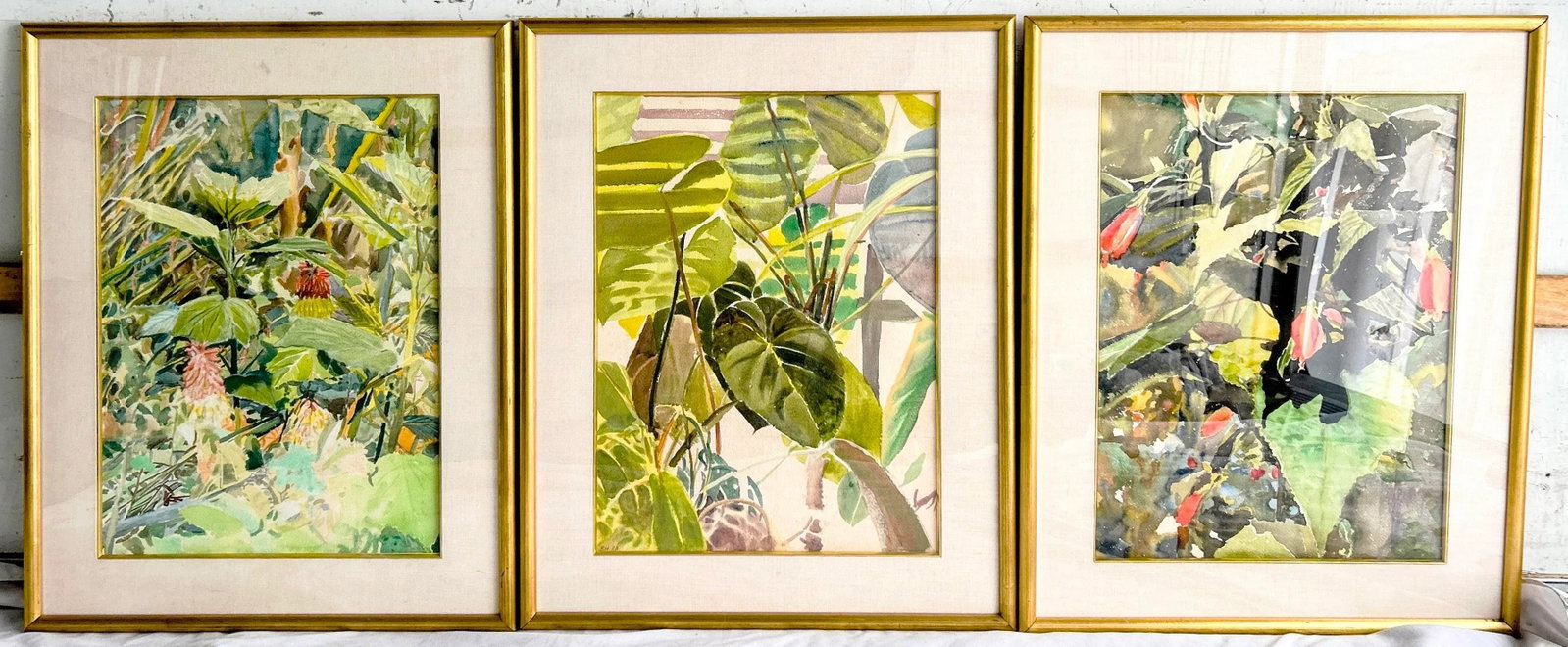 Original Signed Set of Three Roger Howrigan Botanical Watercolor Paintings - 11