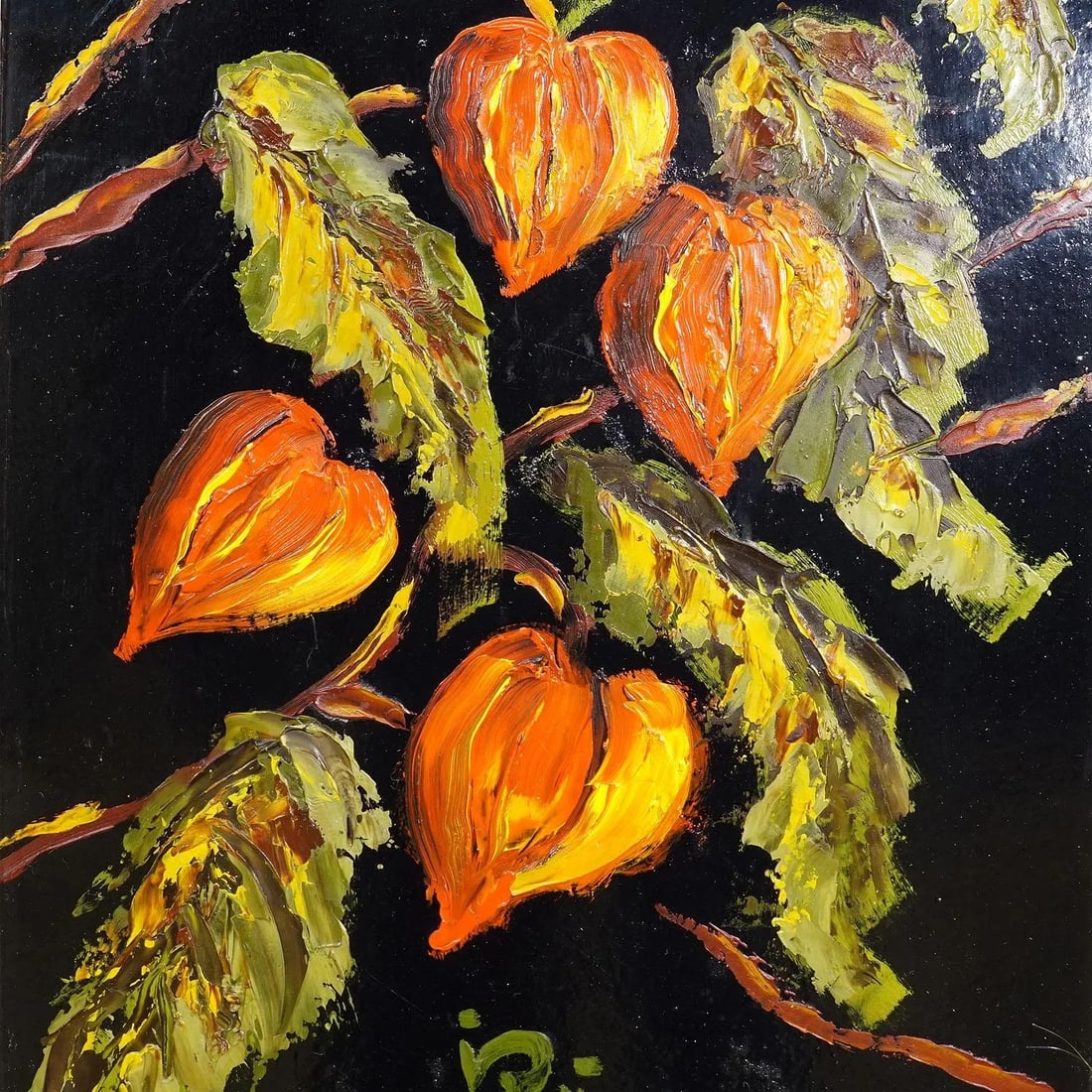 A Set of Five Vintage Flower Still Live Paintings - 8