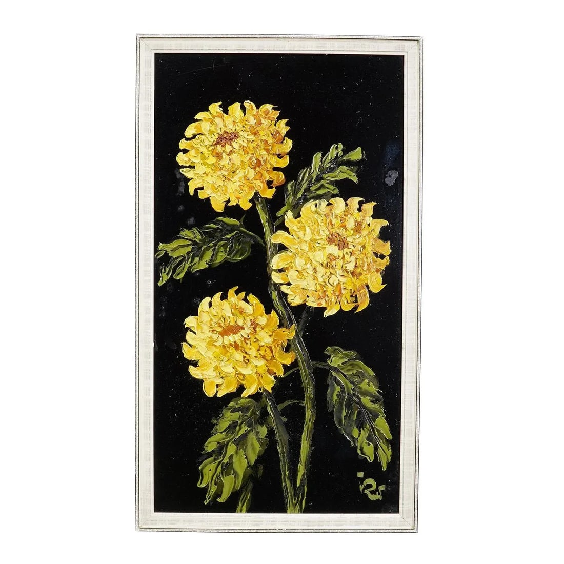 A Set of Five Vintage Flower Still Live Paintings - 9