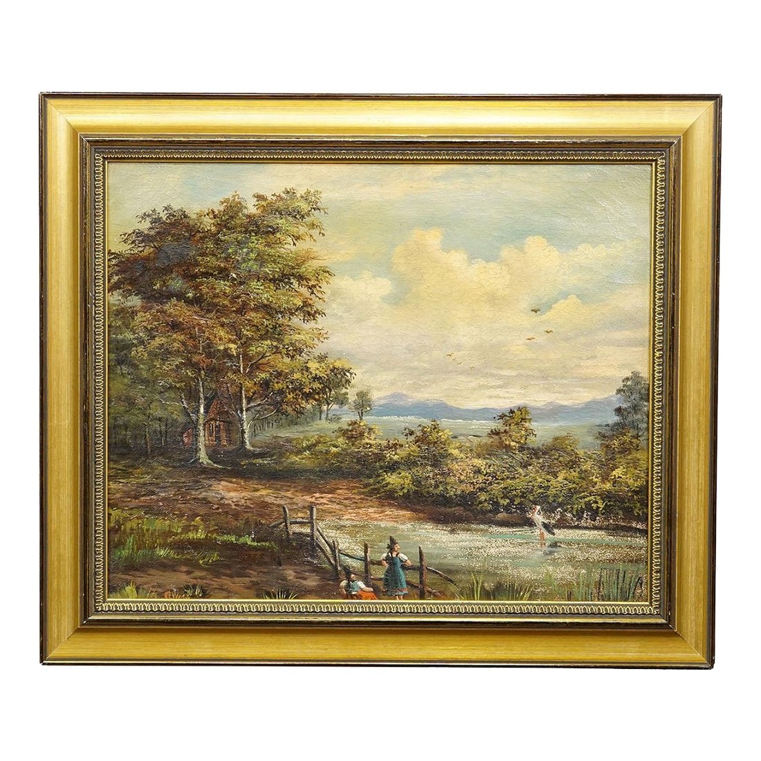 19th Century Biedermeier Landscape Painting With Lake and Trees (1 of 9)