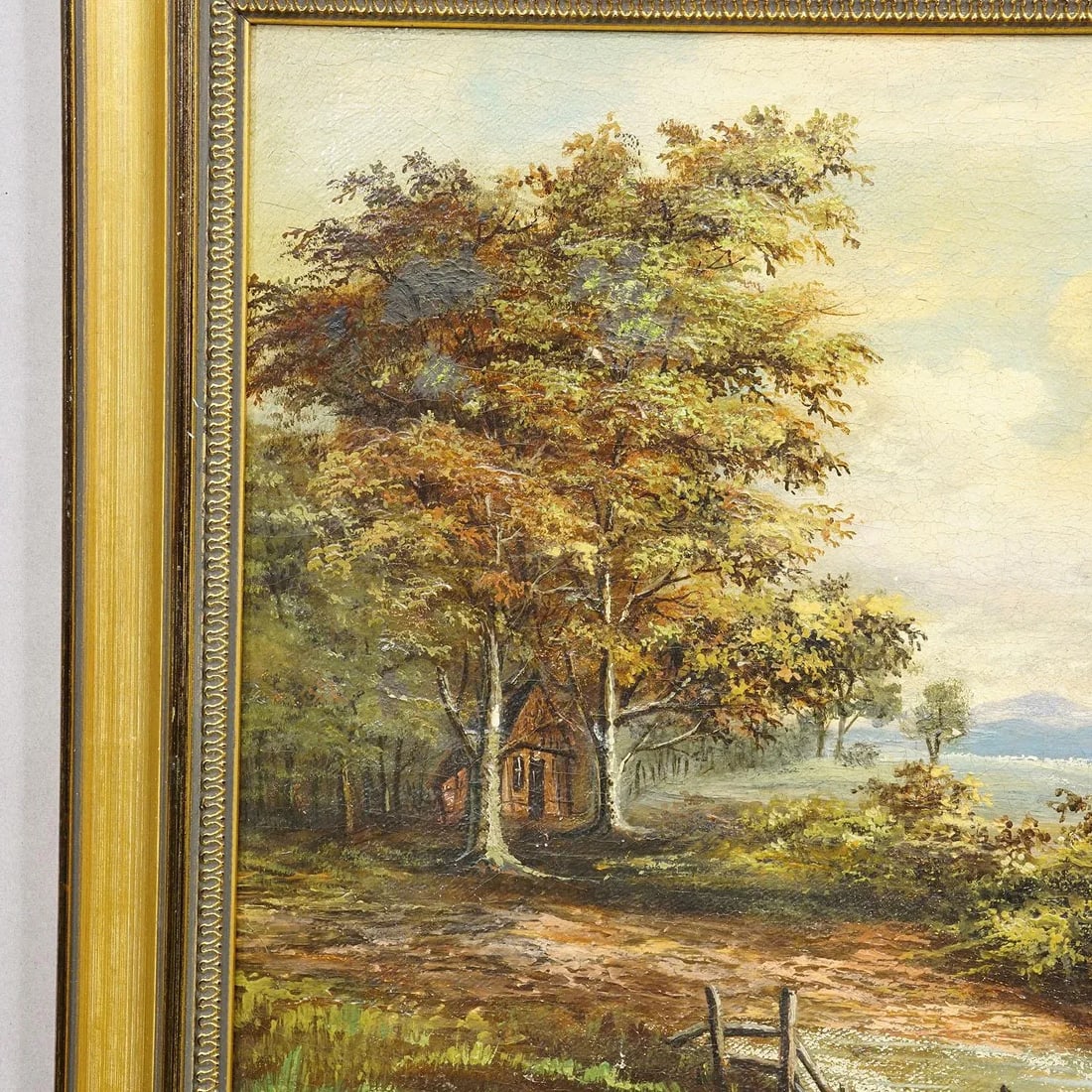19th Century Biedermeier Landscape Painting With Lake and Trees - 3