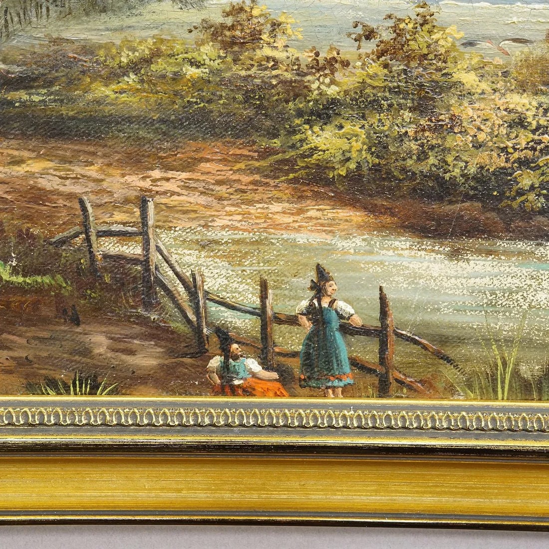 19th Century Biedermeier Landscape Painting With Lake and Trees - 5