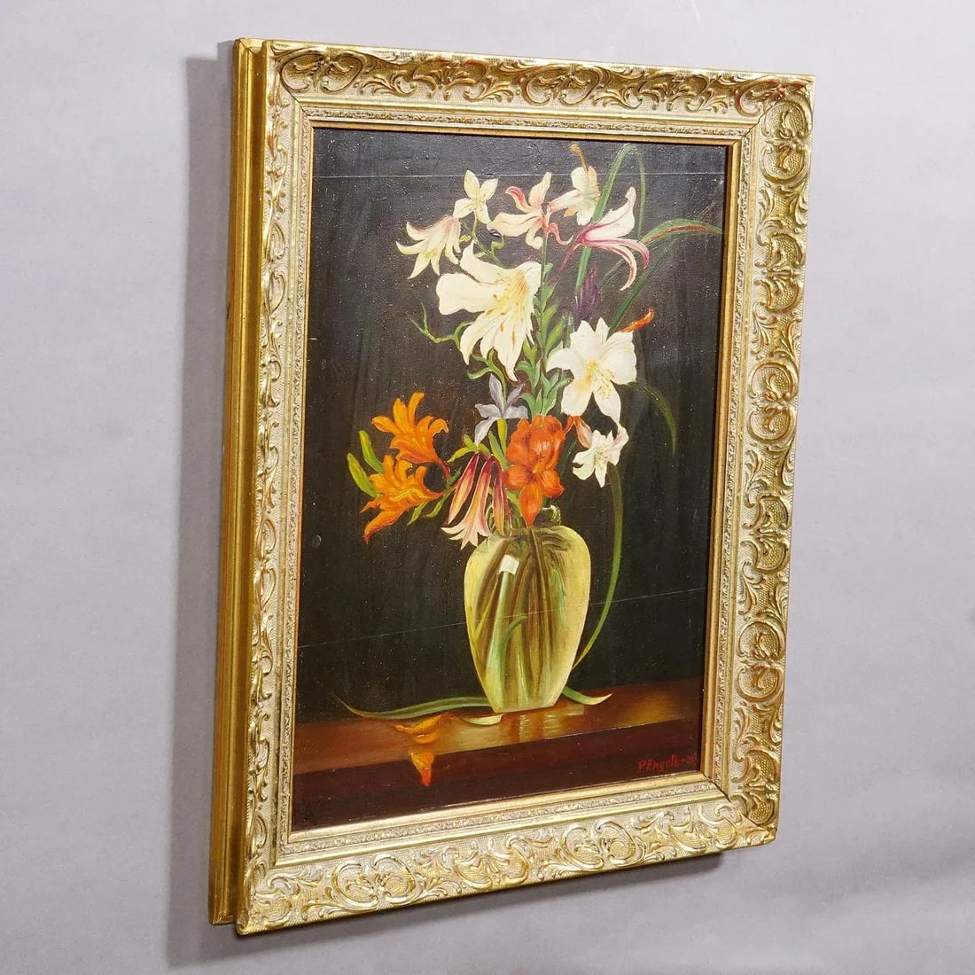 Still Life With Flowers, Oil Painting on Wood, Germany 1950s - 2