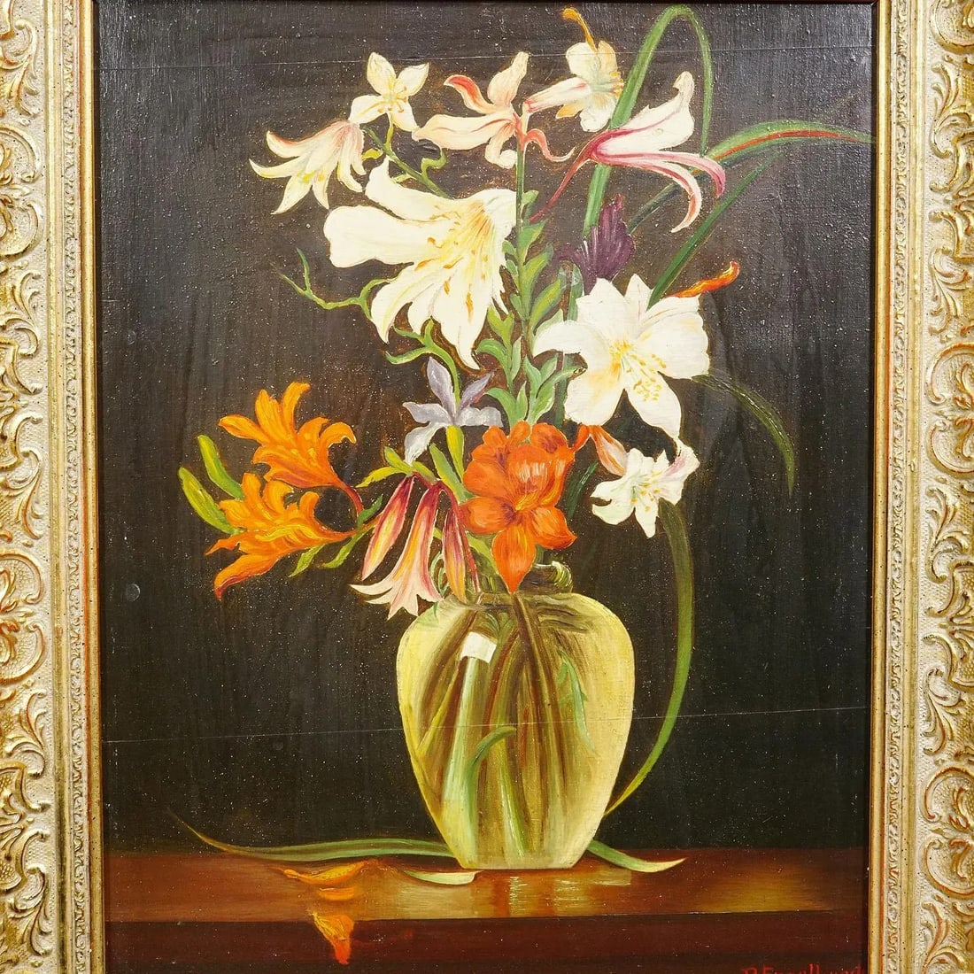 Still Life With Flowers, Oil Painting on Wood, Germany 1950s - 3