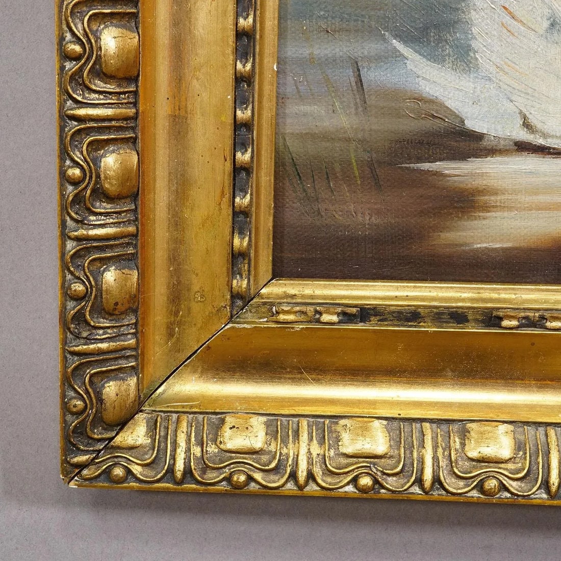 19th Century Biedermeier Painting With Swans on a Lake - 5