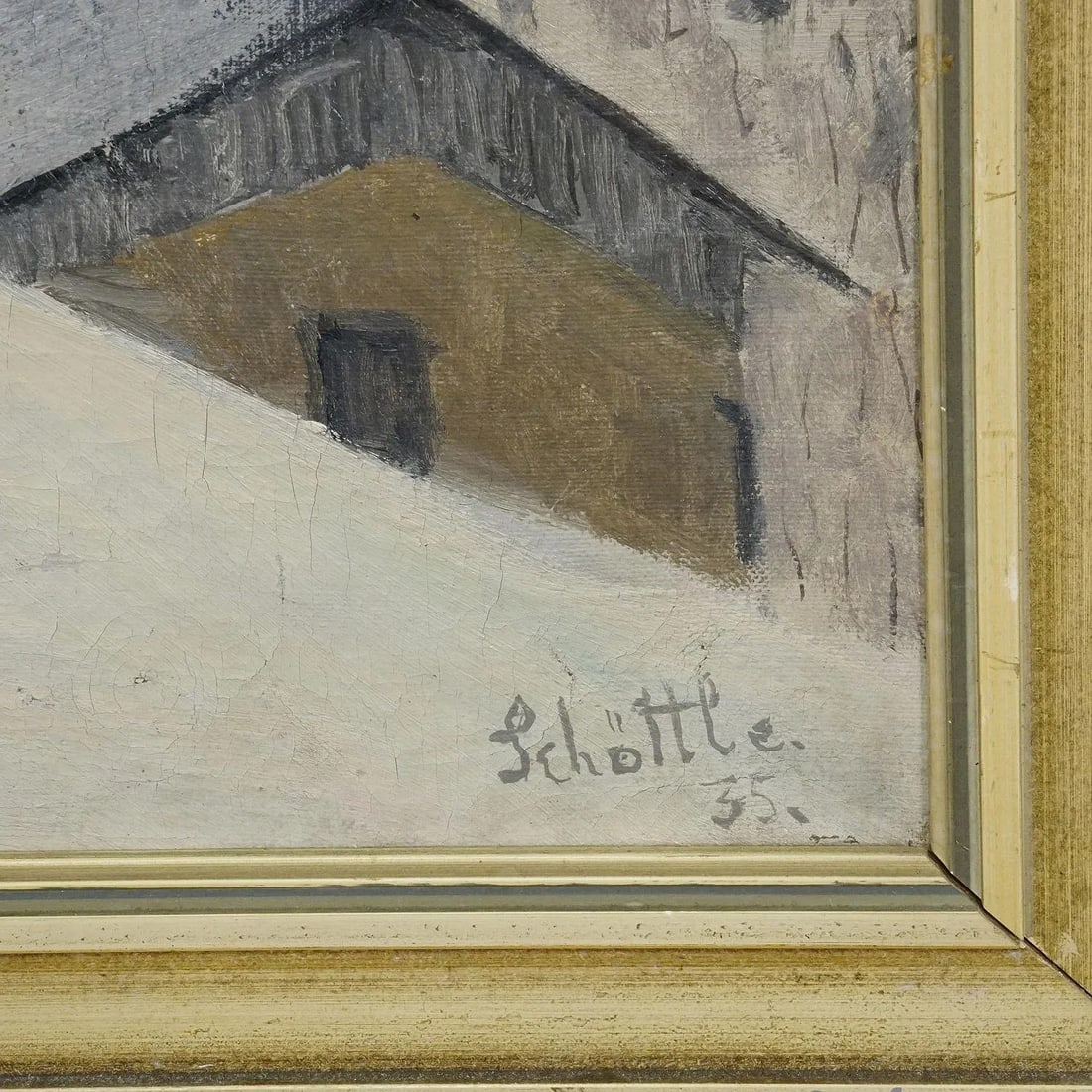 Impressionistic Painting of an Alpine Mountain Hut in the Winter - 6