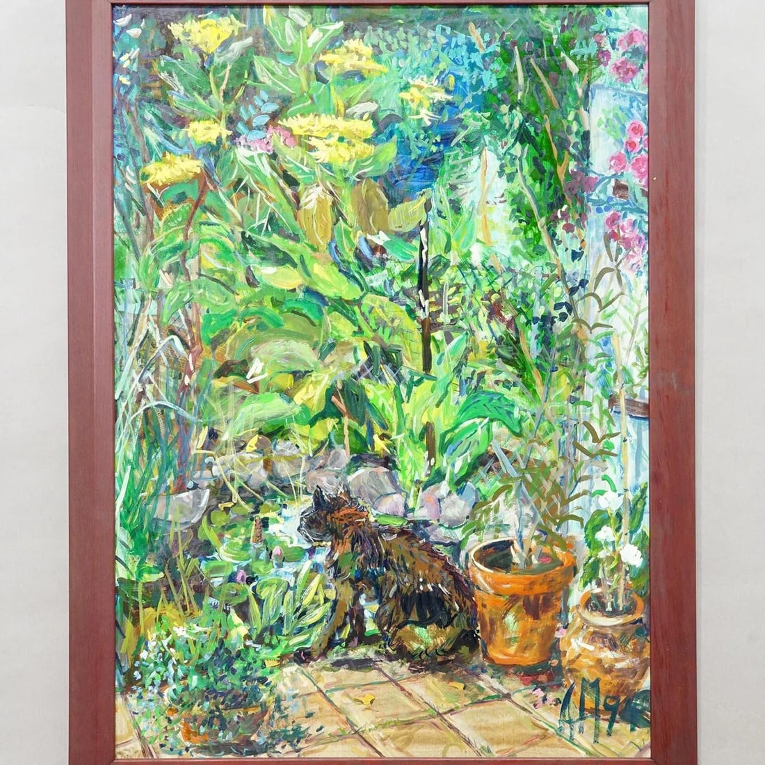 Vintage Impressionistic Oil Painting of a Garden Scenery, Alexander Michael 1994 - 3