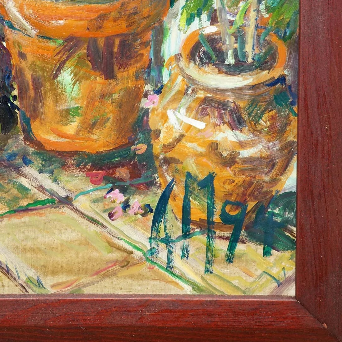 Vintage Impressionistic Oil Painting of a Garden Scenery, Alexander Michael 1994 - 4