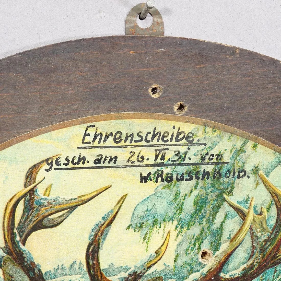 Antique Honor Shooting Target Deer in Winter 1931 - 3
