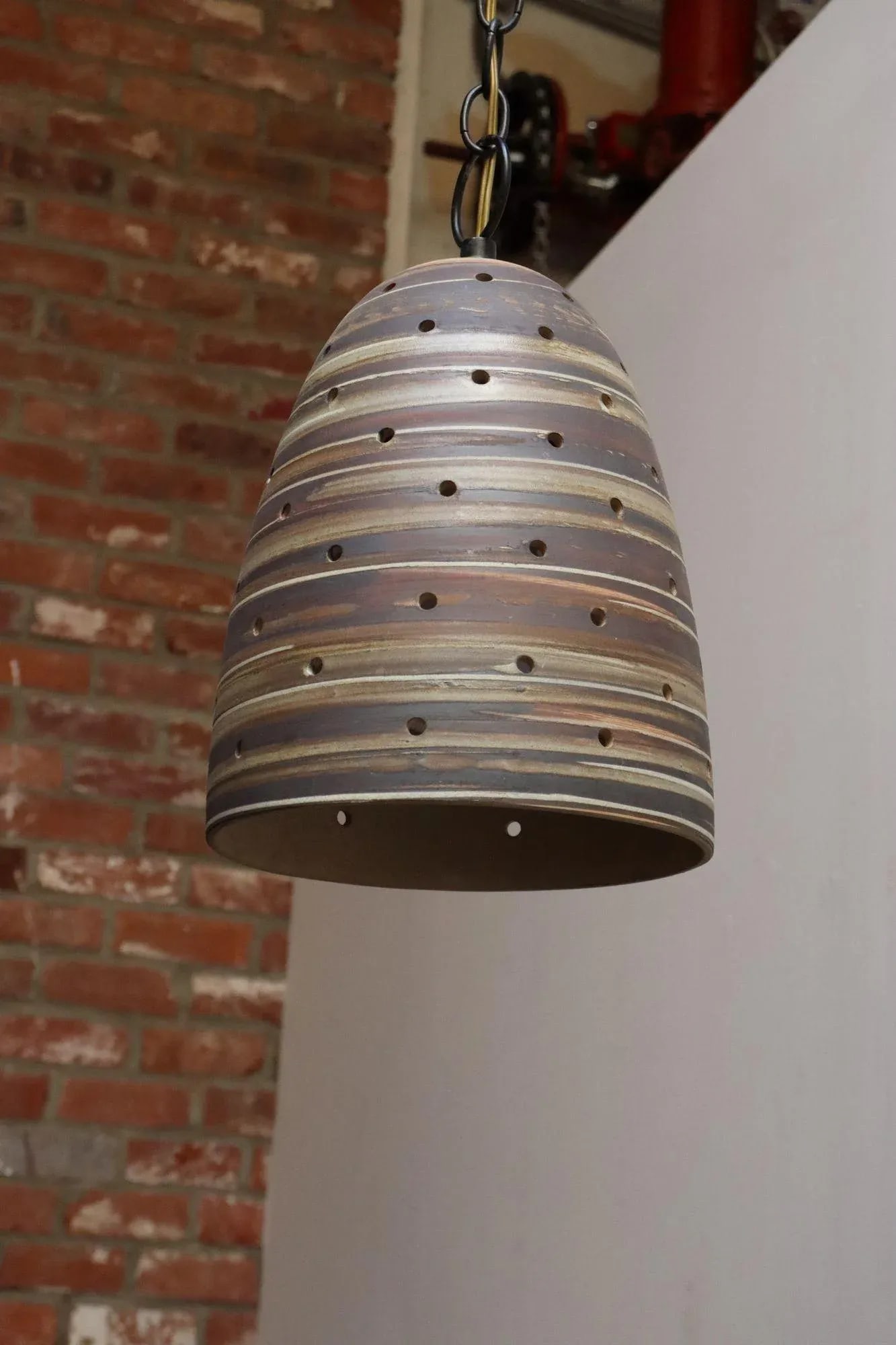 Vintage Matte Stoneware "Beehive" Pendant Lamp by Jane and Gordon Martz - 3