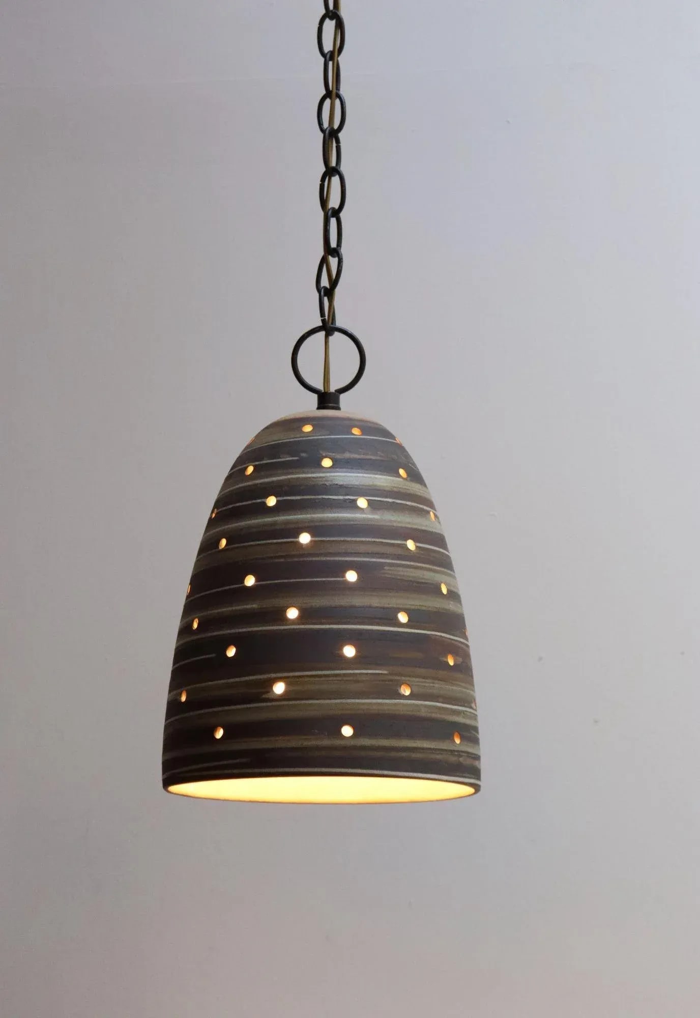 Vintage Matte Stoneware "Beehive" Pendant Lamp by Jane and Gordon Martz - 5