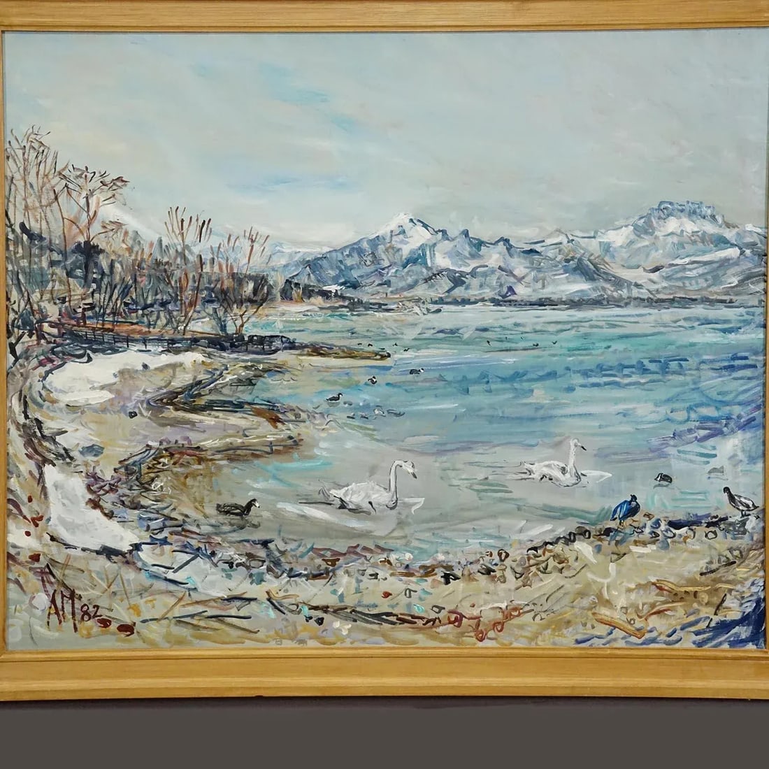 Alexander Michael - Lake Chiemsee in Bavaria Oil on Canvas 1982 - 2