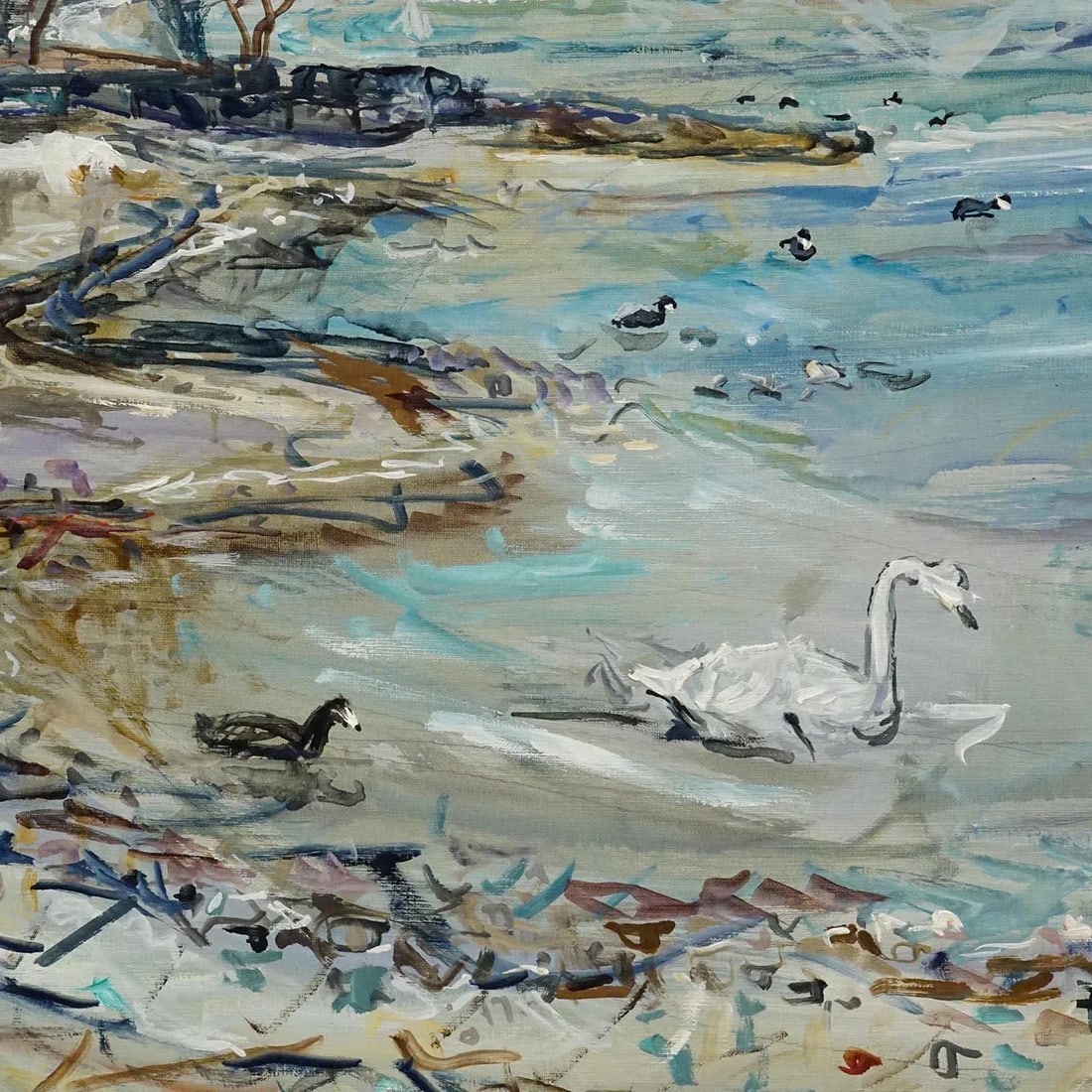 Alexander Michael - Lake Chiemsee in Bavaria Oil on Canvas 1982 - 4