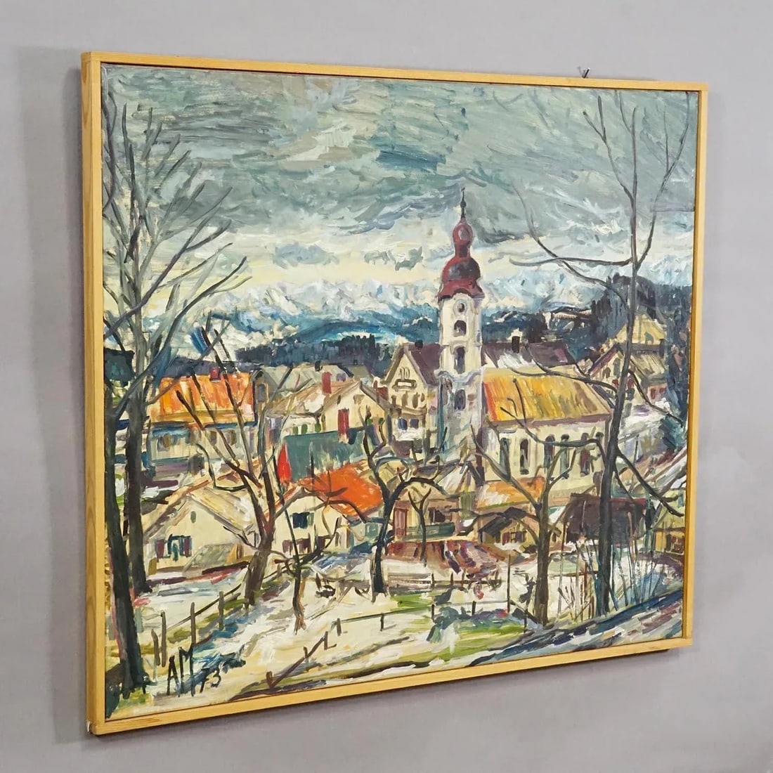 Vintage Oil Painting of a Bavarian Village, Alexander Michael 1973 - 2