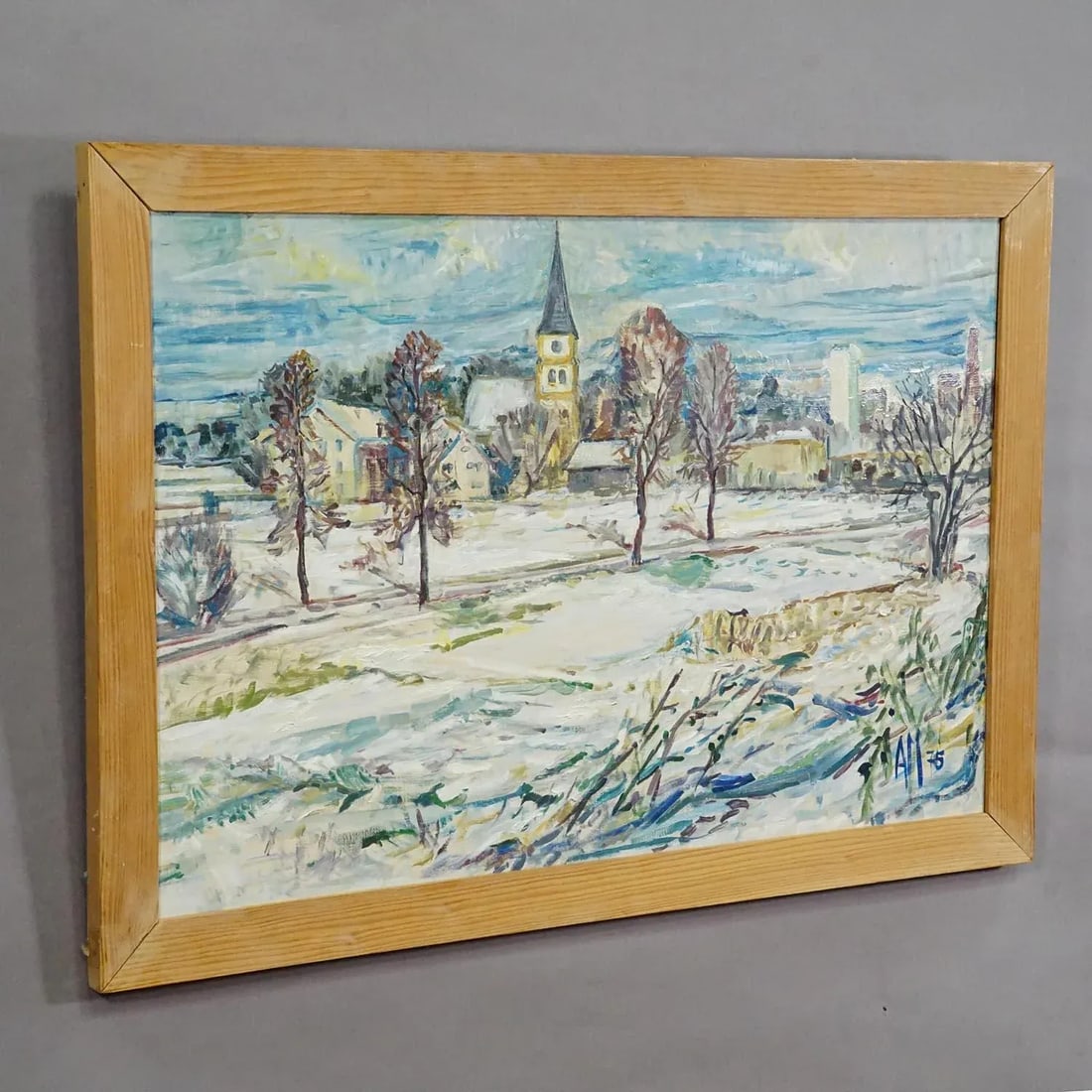 Vintage Oil Painting of Taufkirchen, Bavaria, Alexander Michael 1975 - 3