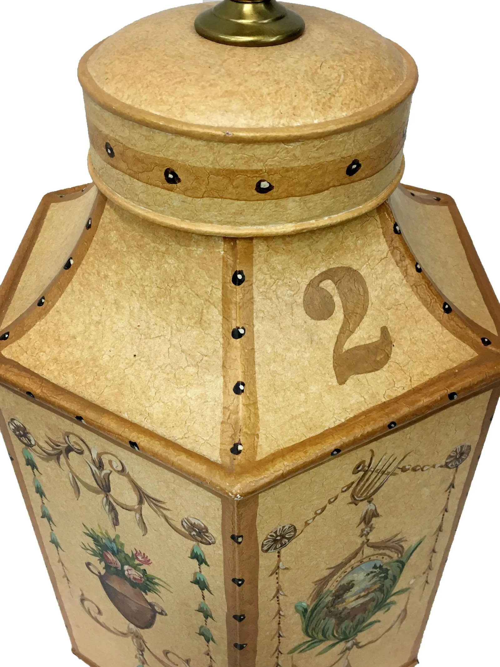 Vintage Chinese Export English Hexagon Tea Caddy Lamps - 3