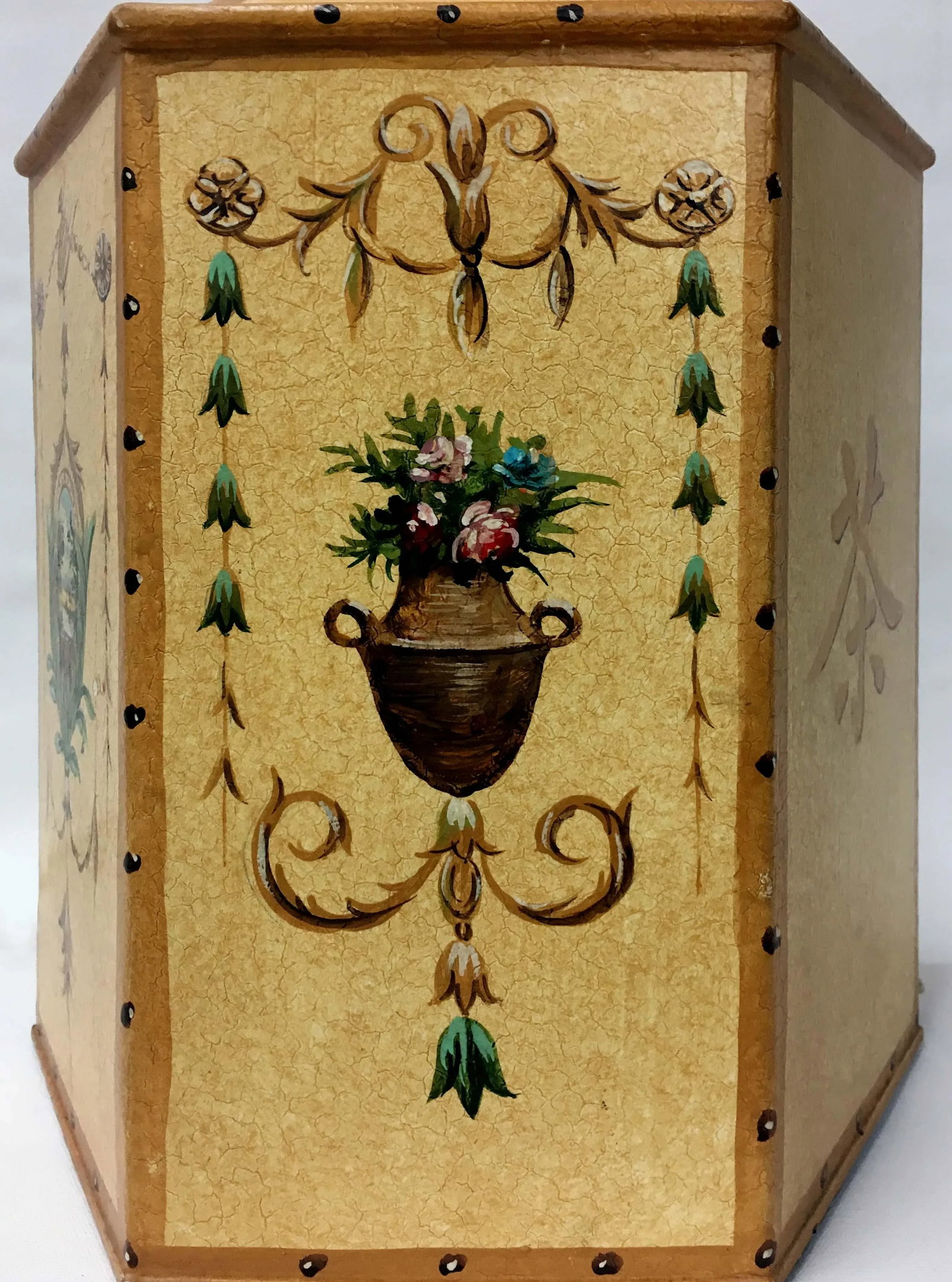 Vintage Chinese Export English Hexagon Tea Caddy Lamps - 4