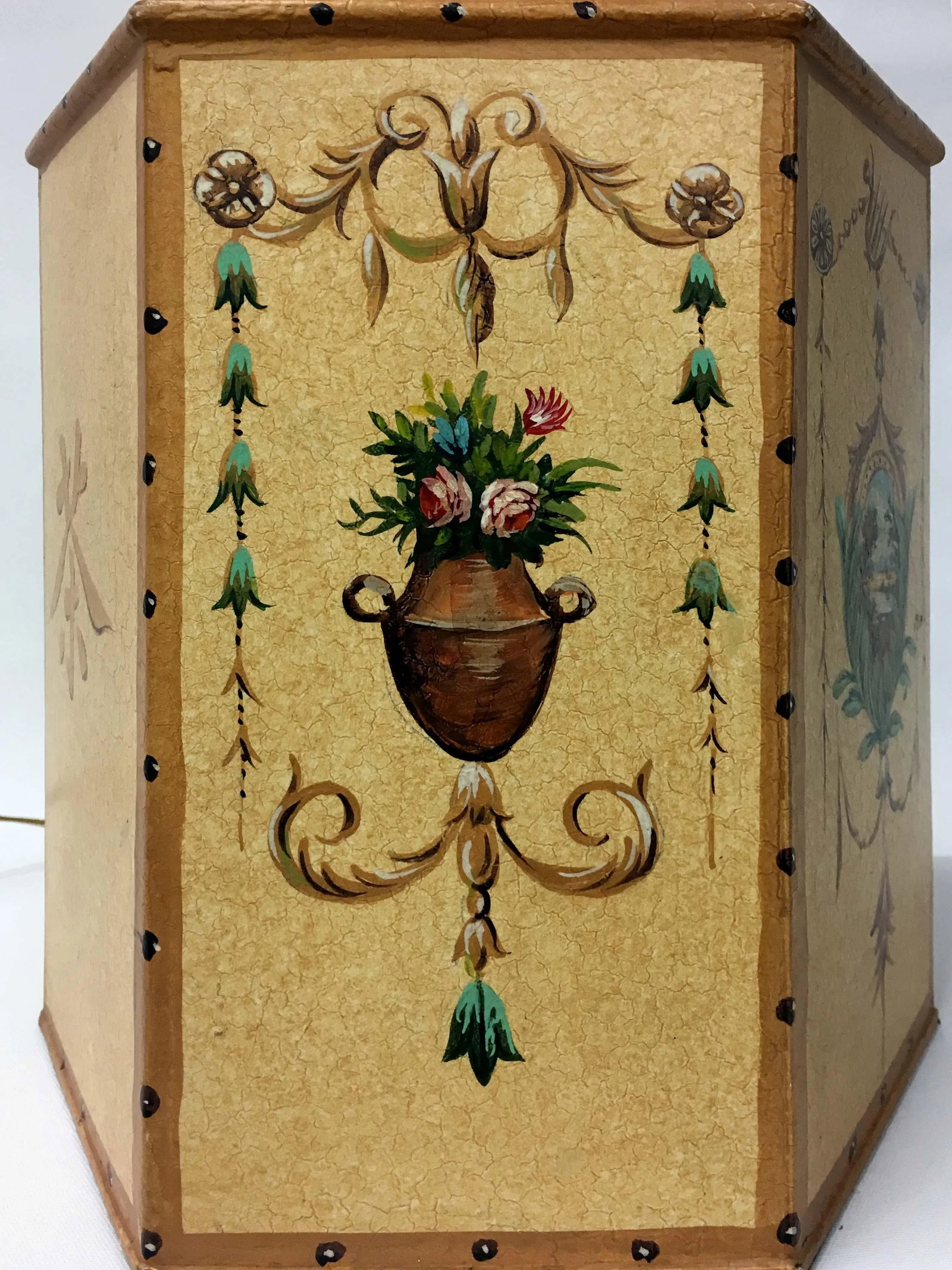 Vintage Chinese Export English Hexagon Tea Caddy Lamps - 8