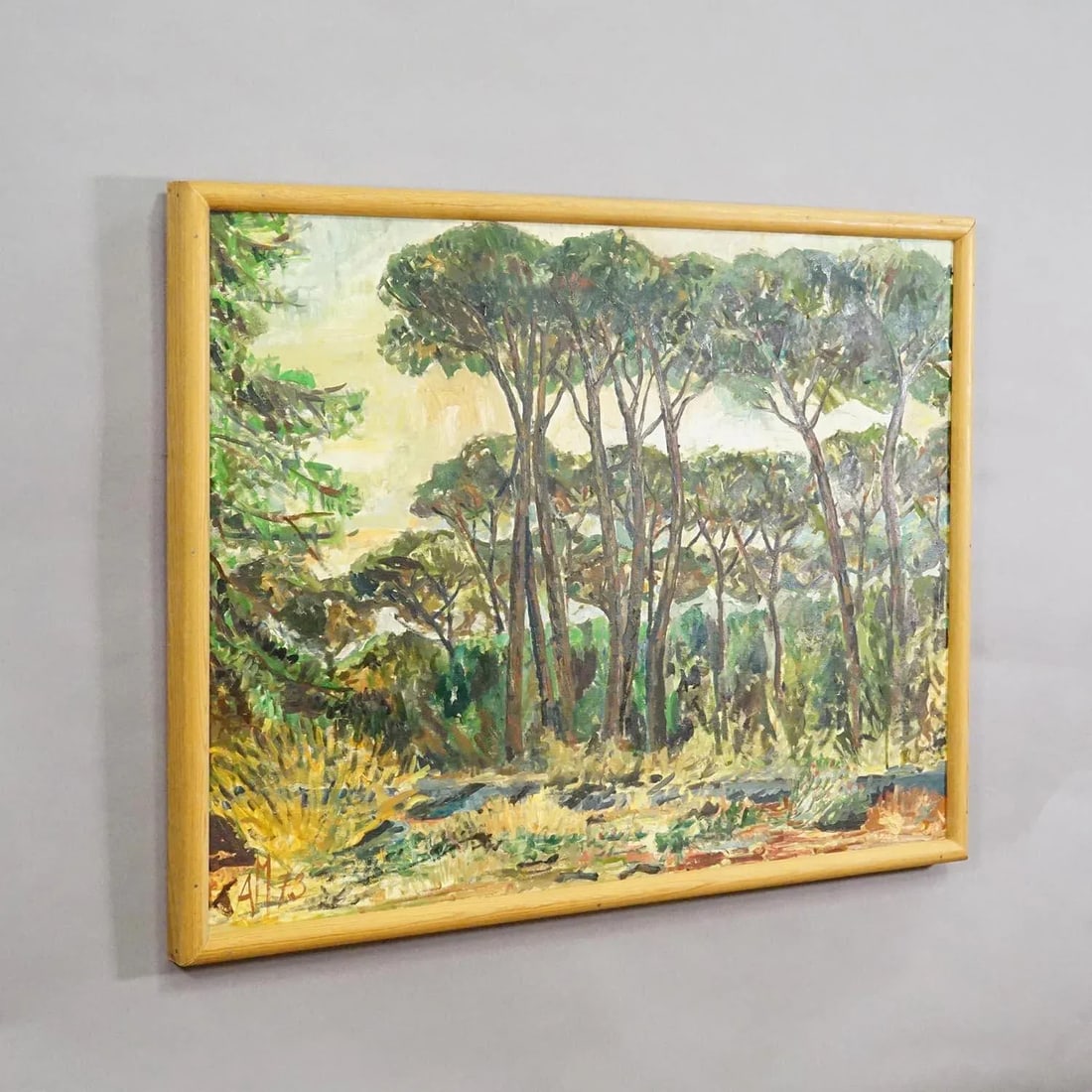 Alexander Michael Oil Painting of a Pine Grove Near Ostia, Italy 1973 - 2