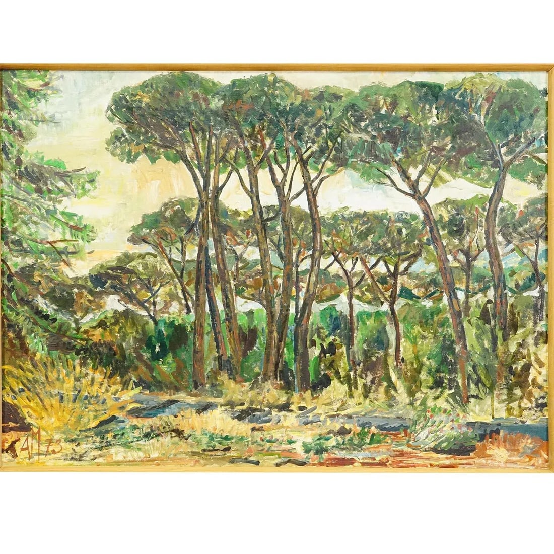 Alexander Michael Oil Painting of a Pine Grove Near Ostia, Italy 1973 - 3