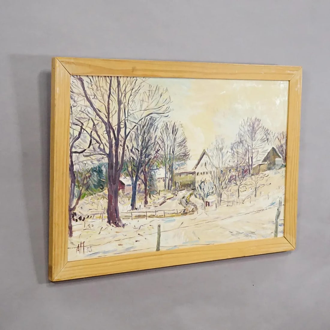 Alexander Michael Oil Painting of a Winterly Farmyard - 3