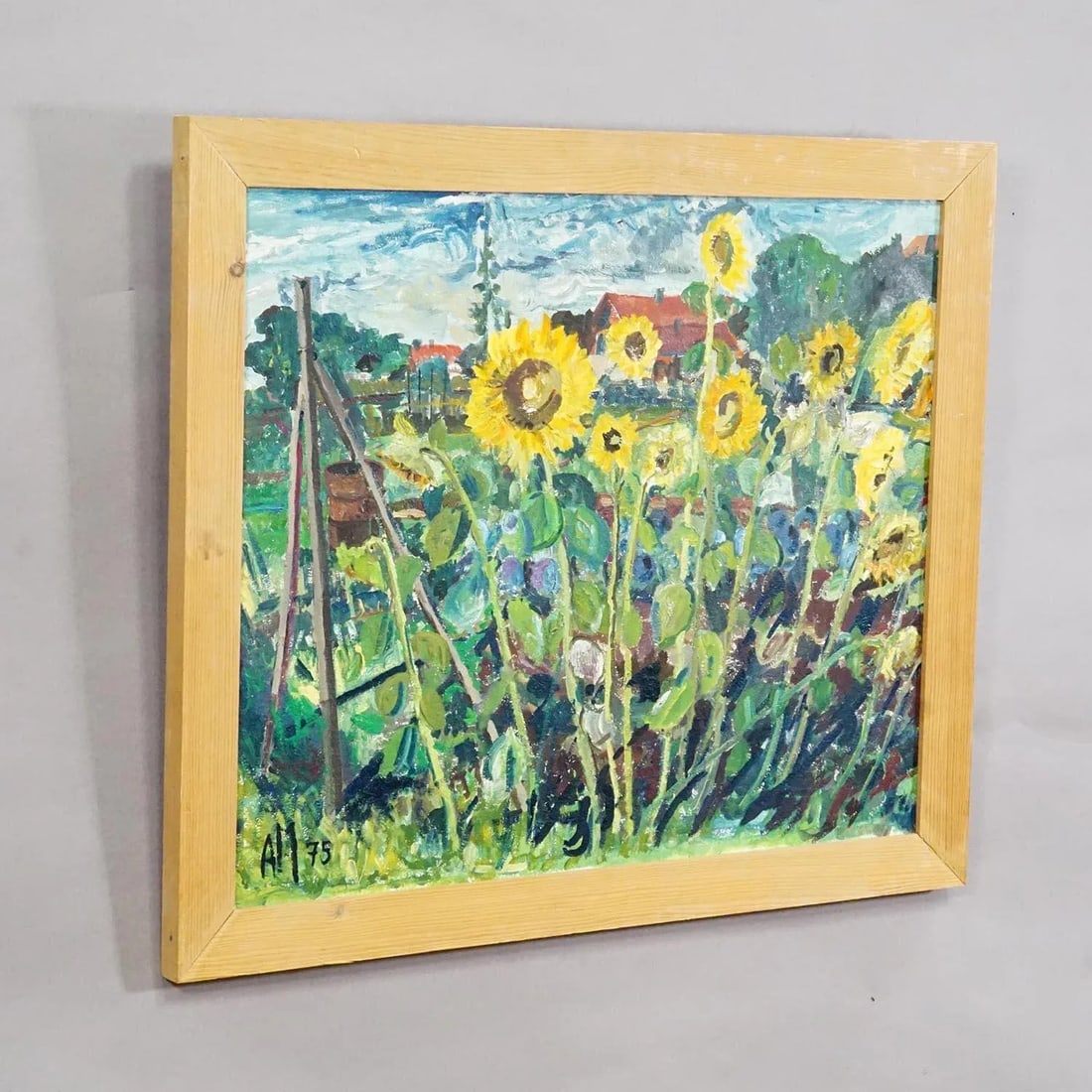 Alexander Michael Oil Painting of a Lively Field of Sunflowers 1975 - 2