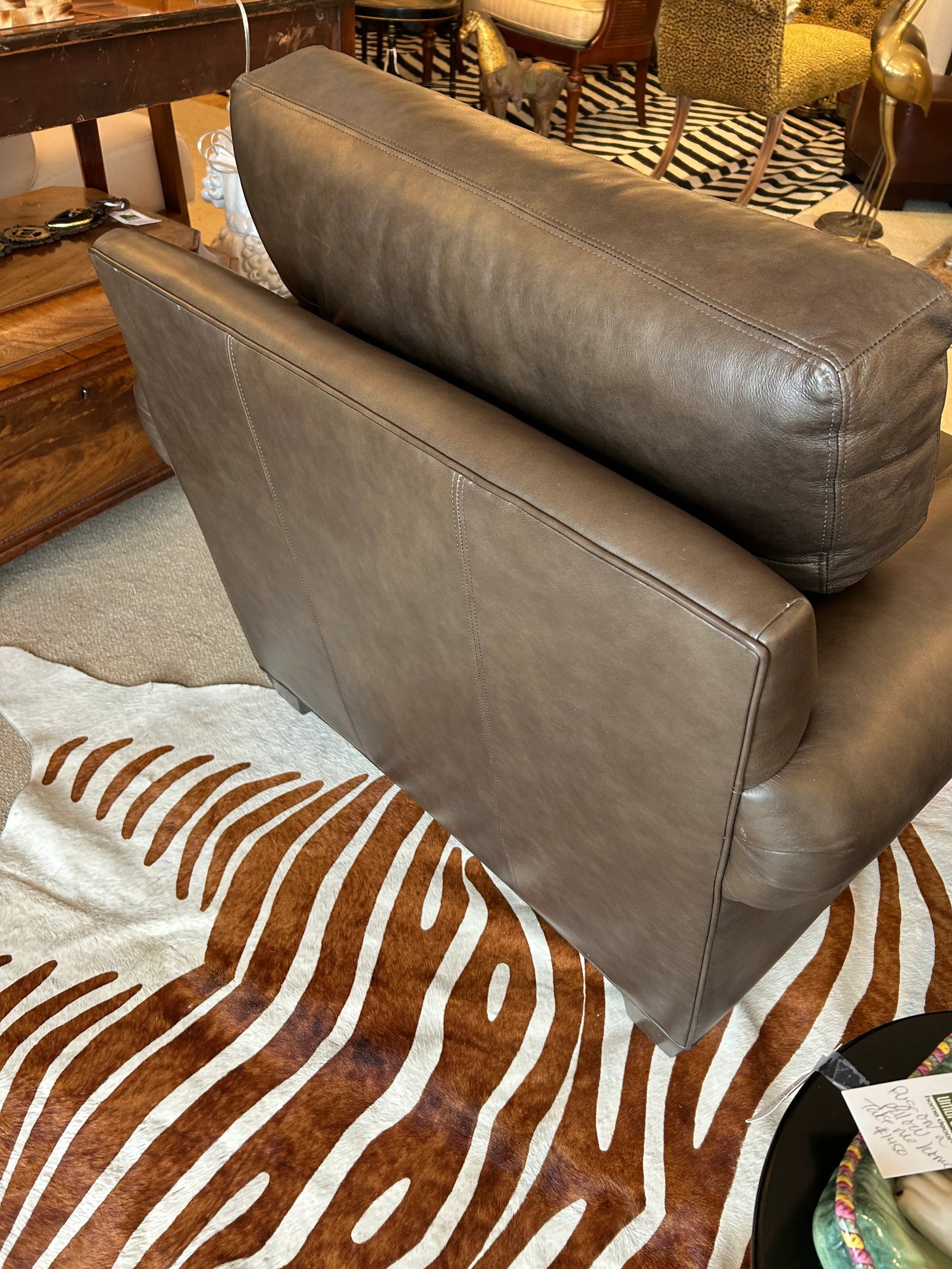Large Brown Leather Ethan Allen Club Chairs-a Pair - 7